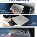 3 x Treeligo CF10735 Cabin Air Filter, Replacement for Genesis G70 G80 G90 GV70 GV80 2011 2012 2013 2014 Hyundai Equus Genesis/Kia K900 Stinger, w/Upgraded Coconut Shell Activated Charcoal