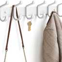 pickpiff Coat Rack Wall Mounted Heavy-Duty: Metal Coat Hanger 6 Hooks for Hanging Hat, Clothes, Robe, Keys, Backpack, Bathroom Towels, Jacket, Purse - Closet, Door, Entryway, Mudroom (White, 1 Pack)