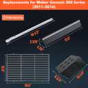 Grill Parts for Weber Genesis 300 (2011-2016 Front Control) Cast Iron Grates, 304 Burner Tubes, 17.5" Flavorizer Bars + Heat Deflectors, Fits Genesis E/S310 E/S320 E/S330, Replaces 7524 62752 7621