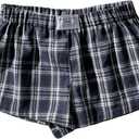 SOLY HUX Women's Plaid Shorts Y2k Elastic Low Rise Casual Summer Lounge Shorts M (Blue Plaid)