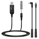 Pack of 2 Xislet 3 in 1 Radar Detector Power Cord, 3.4ft USB to DC Step Up Converter Cable Power with RJ11 Connector Plug Cable/DC Jack 3.5mm / Angle Adapter Fits for Escort Valentine One Beltronics Cobra