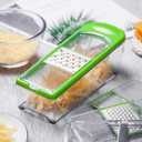 LHS Mandoline Slicer, 4 Sharp Stainless Steel Blades with Food Storage Container  Kitchen Tools for Cheese, Chocolate, Vegetables& Fruits - Dishwasher Safe (Green)