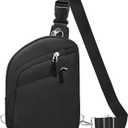 TOPEAST Anti Theft Crossbody Bags for Women Men, Small Sling Crossbody Bag Travel Purse Shoulder Wallet with RFID Blocking (1-black)
