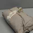 MooMee Fitted Bottom Sheet Only 100% Washed Cotton Linen Like Textured Breathable Durable Soft Comfy Deep Pocket Fits Mattress up to 17" (Tannish Linen Grey, California King)