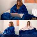 JIAHANNHA Classic Blue Throw Blanket Fleece Blanket Throw Size(50 by 60 Inches), Super Soft Cozy Plush Blanket for Couch Sofa Bed, Lightweight Warm Bed Blankets for Adults, All Season