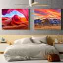 Jigsaw Puzzles for Adults, 2 Pack 1000 Pieces, Nature Landscape Mountain Scene National Park Challenging Puzzle Perfect for Family Activity Game Nights Gifts(Barn in Wyoming & Colorful Rock)