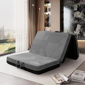 GEMBED Tri Folding Mattress Full Size - 6 Inch Foldable Floor Sofa Bed | Memory Foam Tri-fold Handle & Non-Slip Bottom, Portable Foldable Sofa Bed Floor for Travel RV Camping Yoga - 73"x52"x6" Grey, Full-6 Inch
