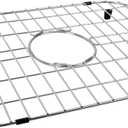 LQS Sink Grid and Sink Bottom Grid, Sink Protector for Kitchen Sinks Stainless Steel 19 1/16" x 13 3/4" with Center Drain Hole for Single Bowl Kitchen Sinks