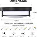 2 Pack Black Flush Mount Ceiling Light, 12 inch 2-Light Modern Light Fixtures Ceiling Mount for Kitchen Living Room Bedroom Hallway Enteryway, E26 Socket, Small