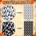 Halloween Ghost Throw Blankets Pillow Set Include Double Sided Spooky Black and White Flannel Throw Blanket 50 x 60 Inch and Cozy Ghost Plush Pillows Cushion for Couch Sofa Bed Decorations