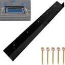 1 pcs Rain Diverter for Roof, 3.2ft Rain Gutter Diverter, Roof Rain Diverter for Shingles Roofing, Roof Chimneys, Doorways, Windows and Roof Vents (Black)