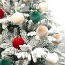 Super Holiday 3.14" Velvet Christmas Balls, 12PCS 80MM Plastic Christmas Ball Ornaments for Xmas Tree Hanging Decorations Assortment, for Holiday Party Decor, Red, White, Green, Coffee