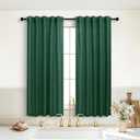 KOUFALL Short Green Curtains for Kitchen Bathroom Window,Sheer Linen Decorative Curtains for Bedroom, 36"W x 45"L (Pack of 2)