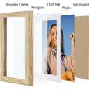 Vittanly 5x7 Picture Frame Set of 4, Display Pictures 4x6 with Mat or 5x7 without Mat, Small Photo Frames for Wall or Tabletop Display, Engineered Wood with Shatter Resistant Plexiglass, Natural