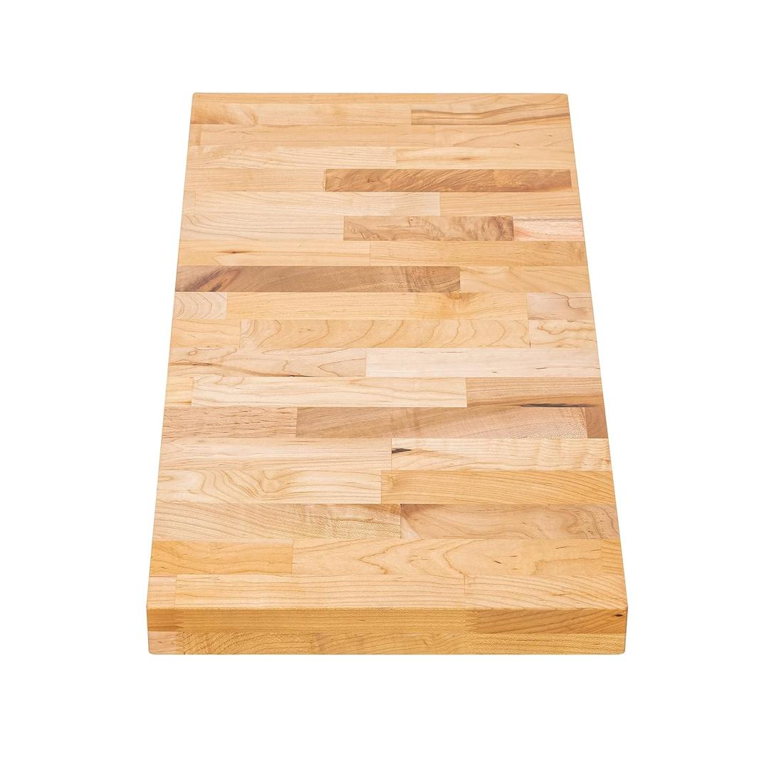 DuraSteel Solid Wood Table Top - 30 x 12 Butcher Block Countertop - Natural Maple Slab Wood Cutting Board for Kitchen Workbench Desk Top, Large Charcuterie Boards Counter Round Chopping Wooden Bamboo