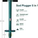 Rondauno Sod Plugger Bulb Planter Planting Tool, Easy to Assemble Garden Trasnplanter with Serrated Base for Planting Grass Plug for Digging Holes Tulips, Daffodils, Iris