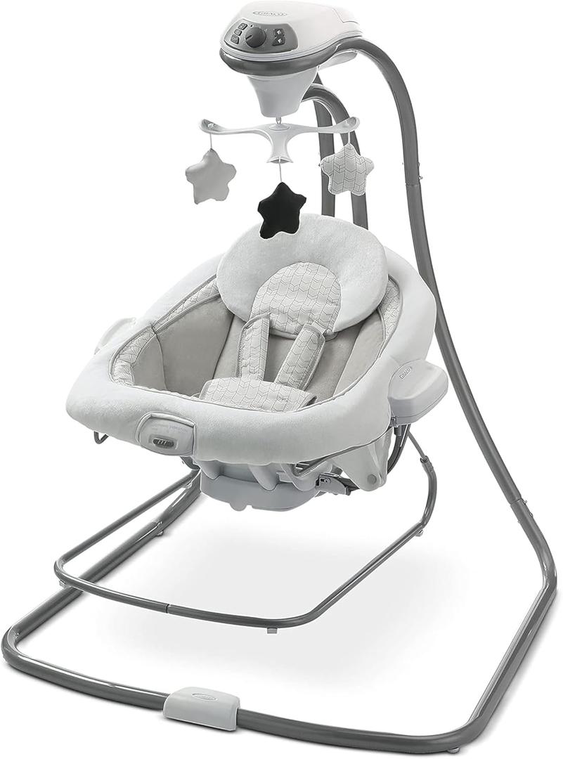 Graco DuetConnect LX Portable Baby Swing and Bouncer, Multi-Direction Baby Bouncer Seat, Multiple Swing Speeds, Redmond