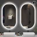 S'bagno 2pcs 20x36 Oval LED Bathroom Mirror with Lights, Anti-Fog, Bluetooth Speaker, 3 Colors Temperature & Dimmable, Lighted Mirrors for Bathroom Wall with Memory Function, Waterproof, Shatter-Proof