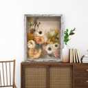 GraduationMall 16x20 Wood Shadow Box Frame Glass Door Display Case with Linen Back and 6 Stick Pins,1.5 inches Interior Depth,Ideal for Memorabilia Pictures Flowers Medals Tickets Rustic White