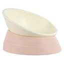 Bulldog Bowl Anti-Slip Dog Cat Dish Detachable Rubber Dog Bowl Pet Sterile Tilted Pet Feeder Slope Base (Lightpink, 2 Cup (Small/Medium Dog))