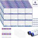 6Pcs 32" x 48" 2026 Wall Calendar Dry Erase - Large Starry Sky Calendar Wet & Dry Erasable Laminated 12 Month Annual Yearly Planner, Reversible, Horizontal/Vertical (2026 Wall Calendar)