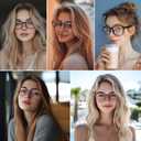 3 x Blue Light Glasses for Woman Men | 99% Blue Light Blocking Glasses for Computer Gaming TV Phone Screen Square Frame | Anti Eyestrain & UV Glare Protection - 6 Pairs