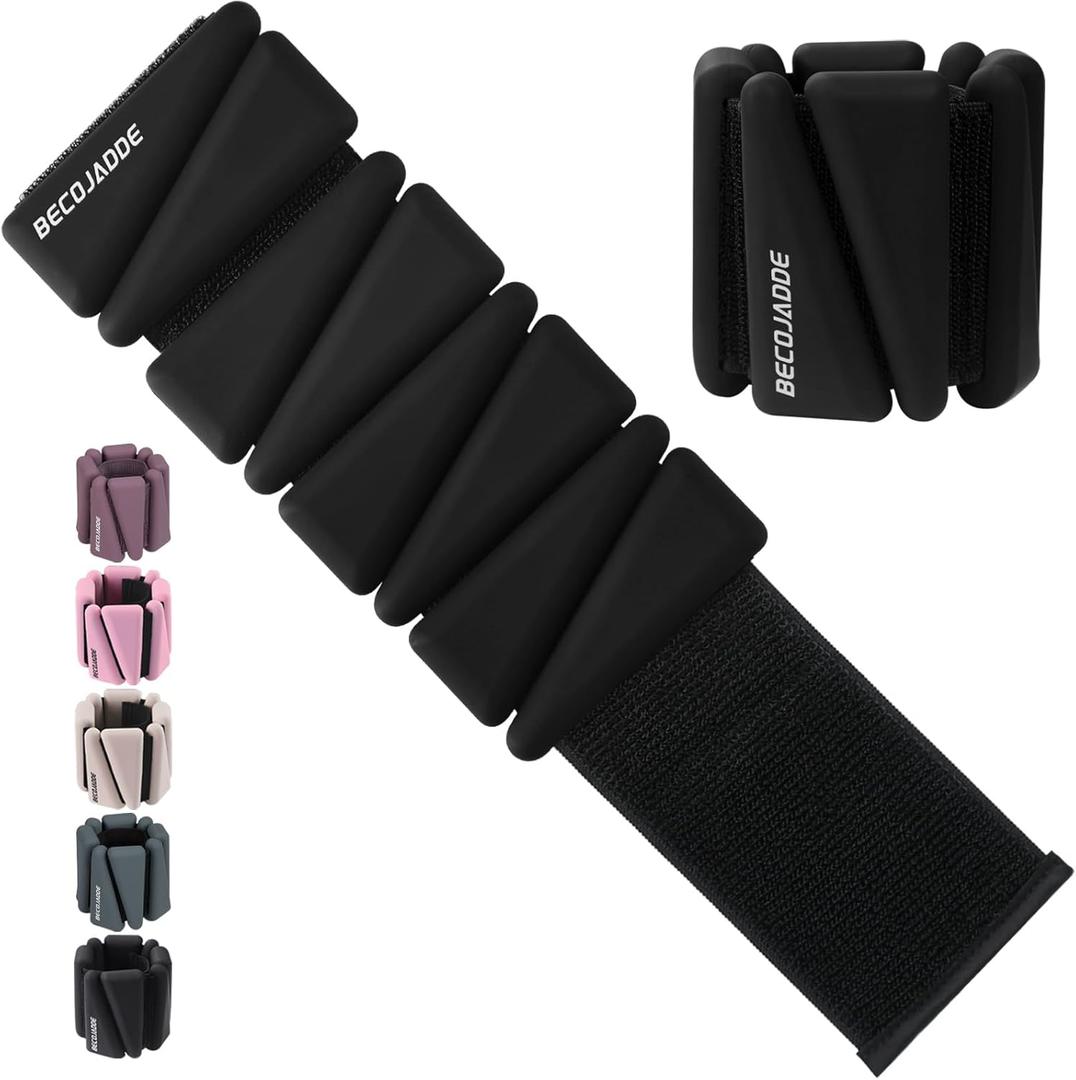 Wrist Ankle Weights Set of 2(1 lb/2 lb Each) Adjustable Weights Training Intensity for Strength Training Walking Running Yoga Pilates Jogging for Women Men (Black)