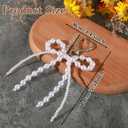 Nogeqi Pearl Bow Keychain Cute White Pearl Bag Charm, Elegant Heart Y2k Bow Purse Charms for Handbags for Women Girls