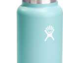 HYDRO FLASK Wide Mouth vacuum insulated stainless steel water bottle with leakproof closeable straw lid for cold water drinks, sports, travel, car and school (Dew)