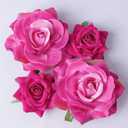Topbuti Rose Hair Clip Flower Hairpin Brooch Floral Clips, 4 Pcs Fabric Rose Flowers Hair Clips Mexican Hair Flowers Pin up Headpieces for Woman Girl Wedding Party Mother's Day (Hot Pink)