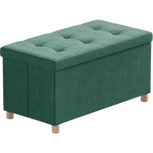 BRIAN & DANY 30 Inches Folding Storage Ottoman Bench, Ottoman with Storage Bench for Bedroom, Living Room, Entryway, Foot Rest with Legs, Dark Green