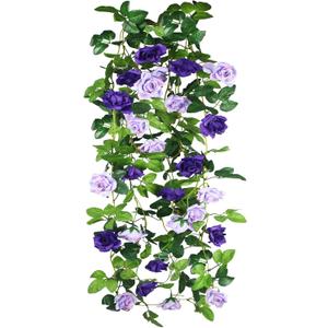 2 Pcs Artificial Rose Vines Flowers Garland Hanging Silk Rose Vine Outdoor 15.8ft Silk Flowers Rose Ivy Vines for Bedroom Wedding Arch Decor Purple Flower Garland for Backdrop Wall Home Garden 2 Pcs Artificial Rose Vines Flowers Garland Hanging Silk Rose Vine Outdoor 15.8ft Silk Flowers Rose Ivy Vines for Bedroom Wedding Arch Decor Purple Flower Garland for Backdrop Wall Home Garden