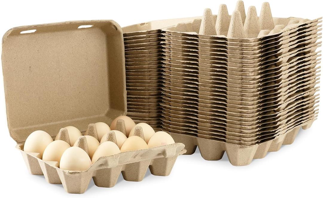 30 Pack Egg Cartons 3x4 Style,12 Egg Carton,Sturdy Paper Pulp Egg Cartons for Chicken Eggs, Reusable Biodegradable Egg Holders for Farm Fresh Eggs, Refrigerator Storage, Farmers Market, Home Use