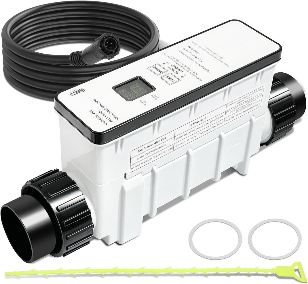 520554 Salt Cell Saltwater Chlorine Generator, Replacement Cell Compatible with Pentair IC20, Salt Chlorinator System for Inground Pools Up to 20,000 Gallons