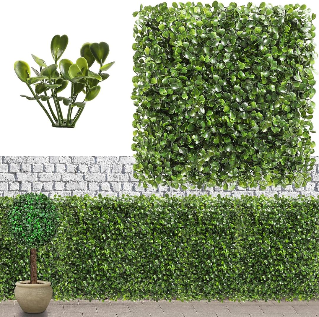 Luyue 12PCS 1010 Boxwood Panels, Artificial Grass Wall Panels Fake Greenery Backdrop Wall Grass Backdrop Artificial Plant Walls for Outdoor Indoor Garden Fence Backyard