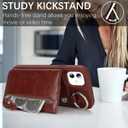 for iPhone 11 case Wallet with Card Holder for Women Men Shockproof Phone case with Keychain Ring Stand Leather Zipper Credit Card Slots-Deep Brown