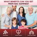 NAC Gummies for Kids & Adults, N Acetyl Cysteine 1000mg NAC Supplement for Antioxidants & Immune Support, Lung & Liver Health, Raspberry Flavor 120 Count