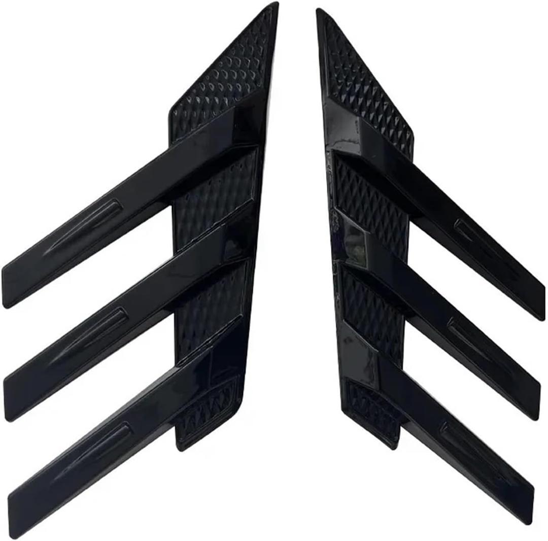 Rear Windshield Side Spoiler Side Vents Decoration Window Louvers Exterior Decorative Rear Wing Accessories(Glossy Black)