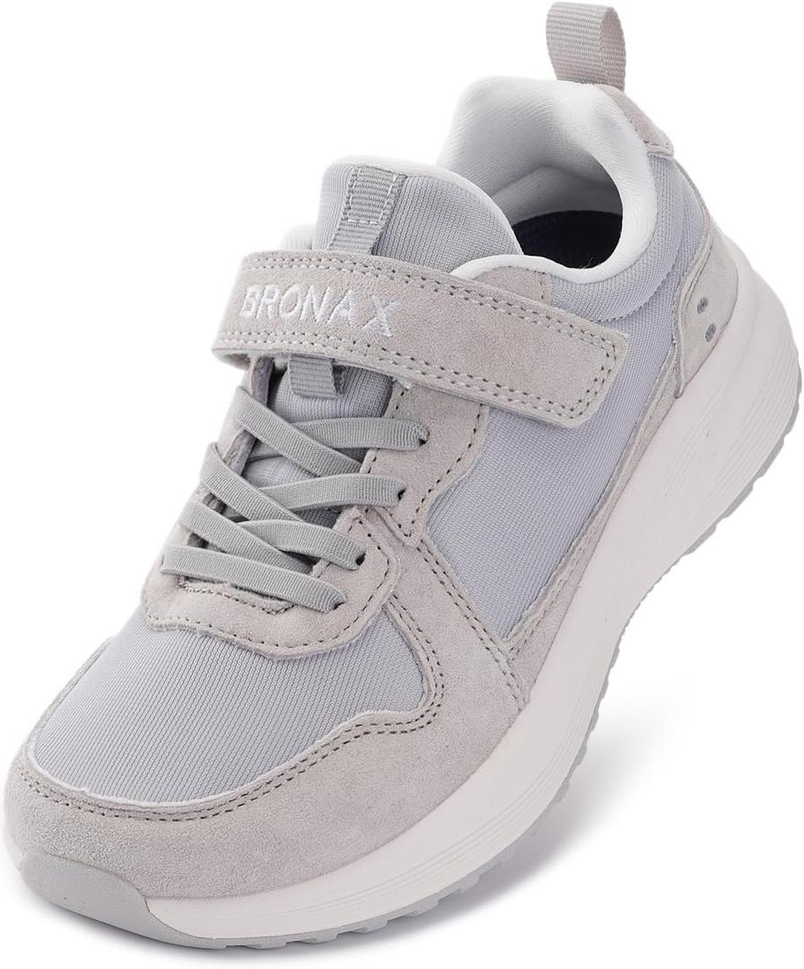 BRONAX Little/Big Kids Wide Toe Box Retro Athletic Sneakers | Casual Tennis Shoes for Boys/Girls