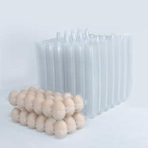 LSGENGXCY 60packs 18-Egg Cartons Cheap Bulk, 3 * 6 extra large Clear plastic egg cartons for Family, Farm, Markets, Display