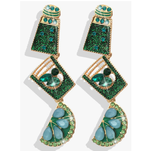 Champagne Earrings for Women Beaded Champagne Bottle Margarita Earrings Crystal Glass Dangle Earring Holiday Party Celebration Outfit Accessories Jewelry Gifts