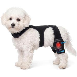 Dog Hind Leg Knee Pads, Torn Acl Hind Leg Breathable and Adjustable Support Sleeves, Fit Snugly and Securely, Providing Secure Comfortable Support, Suitable for Everyday Wear(XS)
