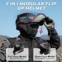 TRIANGLE Modular Motorcycle Helmets for Men Flip Up Full Face Helmet Dual Visor with Internal Sunshield DOT Approved M