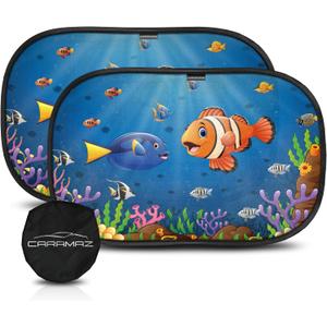 Car Window Shade for Baby with Certified UV-Protection 2 Pack - 20"x12" (Neo)