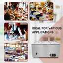 3-Pan Commercial Food Warmer 1500W Electric Stainless Steel Food Warmer, 6.9 QT Steam Table Pan with 86-185F Temp Control for Catering, Restaurants, Buffets (21 QT Total Capacity)