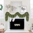 6ft Pine Christmas Garland, Artificail Greengery Garland Pine Needles Cedar Garland Home Table Centerpiece Winter Holiday New Year Decor (Dark Green)