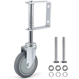 ERKOON Heavy Duty Gate Wheel Spring-Loaded Gate Casters, 3 inch Sliding Gate Wheels for Wooden Gate, Metal Tube Gate, Fence, 200lbs Load Capacity (3inch 1PCS)