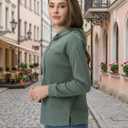 Waffle Hoodies for Woman: Knit Long Sleeve Drawstring Hooded Pullover Womens Oversized Thermal Lightweight Loose Sweatshirts Casual Athleisure Fall Trendy Black (Black, M)