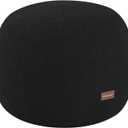 MeMoreCool Stuffed Round Pouf Ottoman Foot Rest, Floor Pouf Foot Stool with Soft Foam Chunk Filling, Small Round Ottoman Footstool Circle Footrest for Living Room, Black, 20"D x 20"W x 18"H