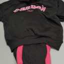 Reebok Girls Jogger Set - 2 Piece Matching Sweat Set with Pullover Hoodies and Athletic Joggers for Girls, Size 10, Black
